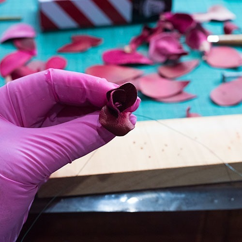 Rose-the-beginning-Part 2 leather rose, create, learn, workshop, handmade