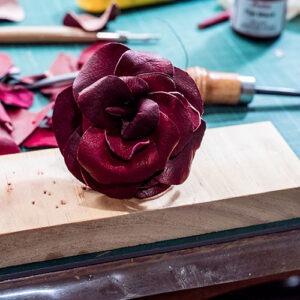 Wired Leather Rose, create, workshop,