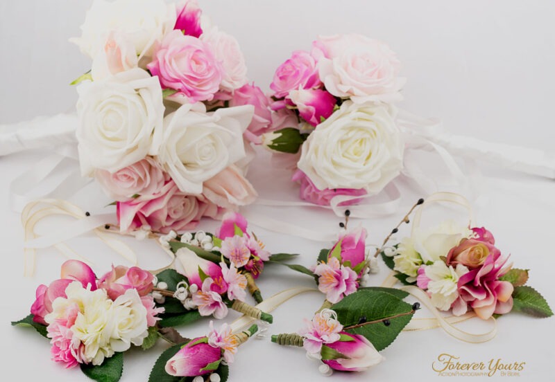 Akiko Artificial Real Touch Rose Bouquets, Buttonholes and Corsages for Wedding