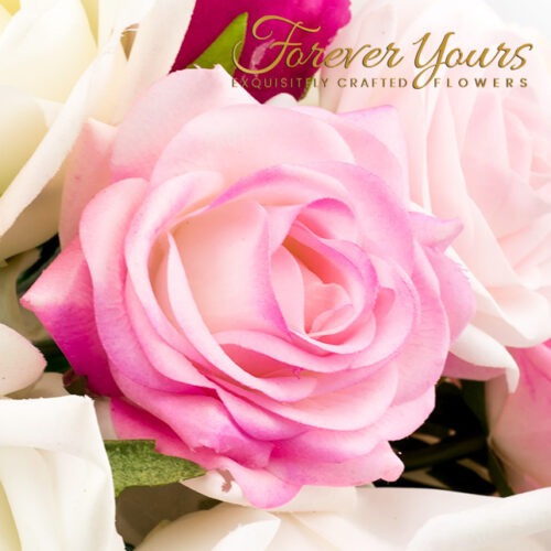 Hand-painted Pink Real Touch Rose, artificial wedding flowers
