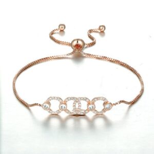 Rose Gold Linear Chain Bracelet, Dior design, wedding, bride, gift, adjustable
