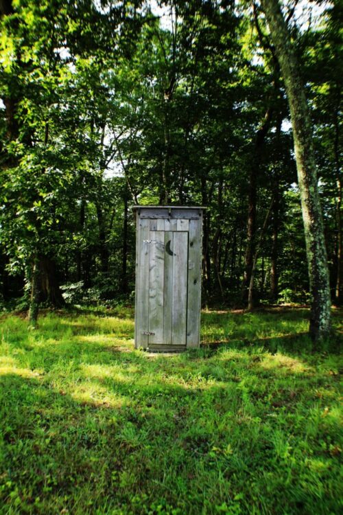 outdoor toilet, outhouse, port-a-loo, backyard wedding, portable toilet, rustic