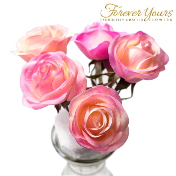 Hand-Painted Pink Real Touch Rose