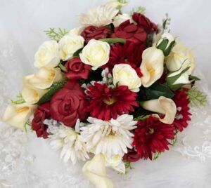 Handmade, hand crafted Scarlett Red Leather Rose Bouquet in our studio in Melbourne