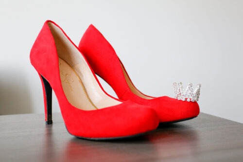 High heels, red, ladies pumps