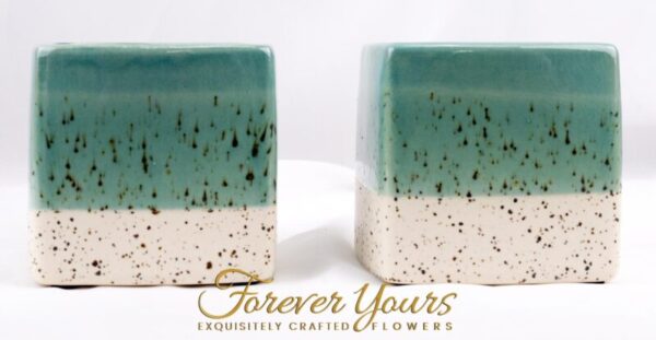 Pair of Song Vases Teal and Cream Gloss, ceramics, vase, pottery, handmade, home decor