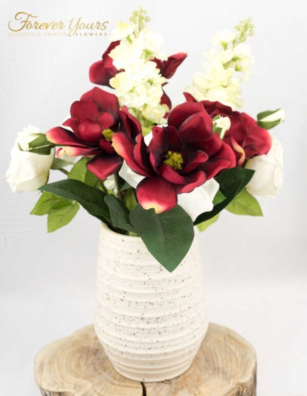 Starr Table Decoration with Ceramic Vase with Magnolias
