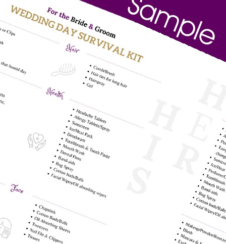 Forever Yours Flowers Wedding Day Survival Kit PDF
