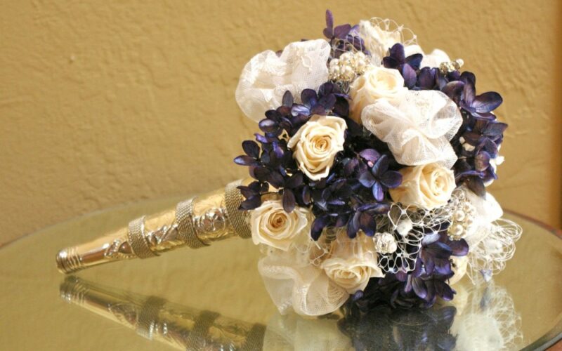 nosegay, wedding flowers, artificial, vase