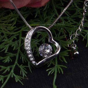 Silver Crystal Heart Pendant