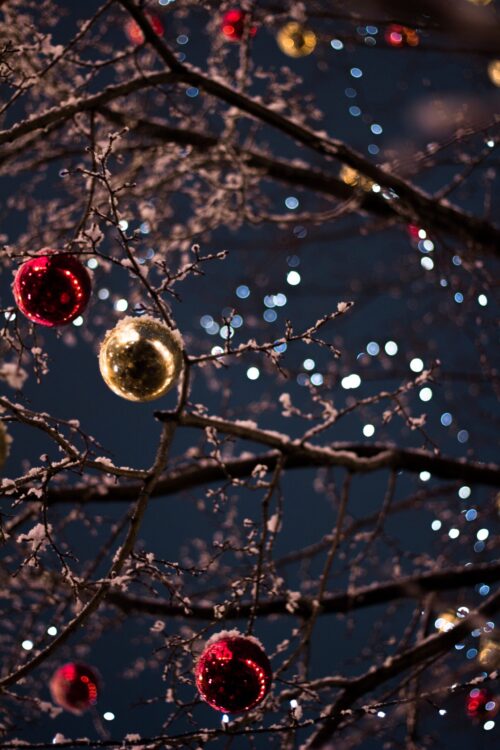 Christmas, Christmas tree, fairy lights, baubles, ballballs