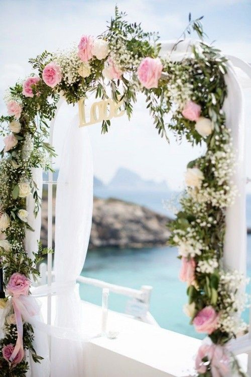 Romantic Pink Rose Wedding Arch
