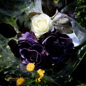 Leather rose, purple, handmade